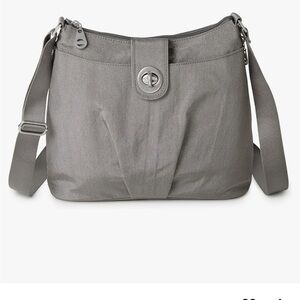 Silver crossbody Baggallini - great for travel!
